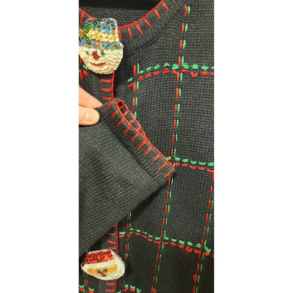 Lemon Grass Christmas Sweater Size Large, Holiday Cardigan, Preowned - Picture 6 of 11